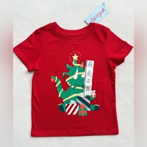 NWT Cat&Jack Toddler Boy Red Christmas Tshirt Size 2T